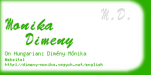 monika dimeny business card