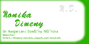 monika dimeny business card